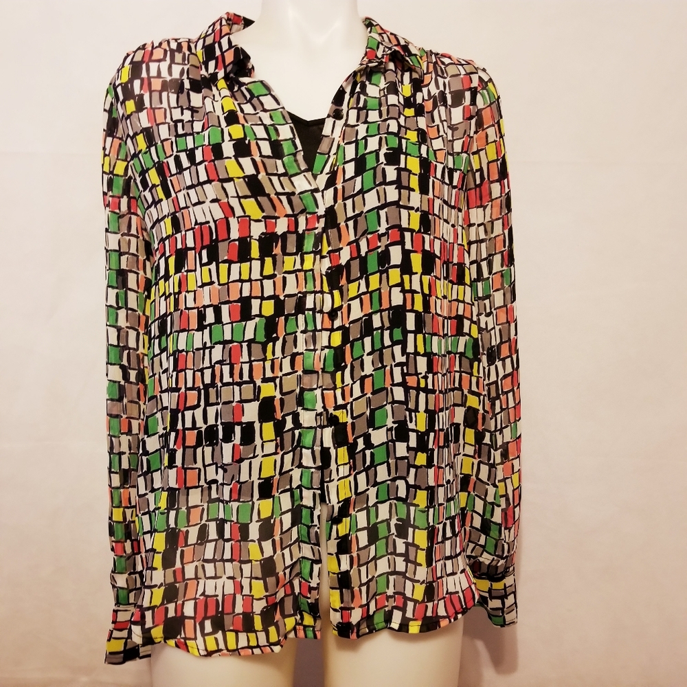 LIZ CLAIBORNE | Semi-sheer flowing blouse, Size L